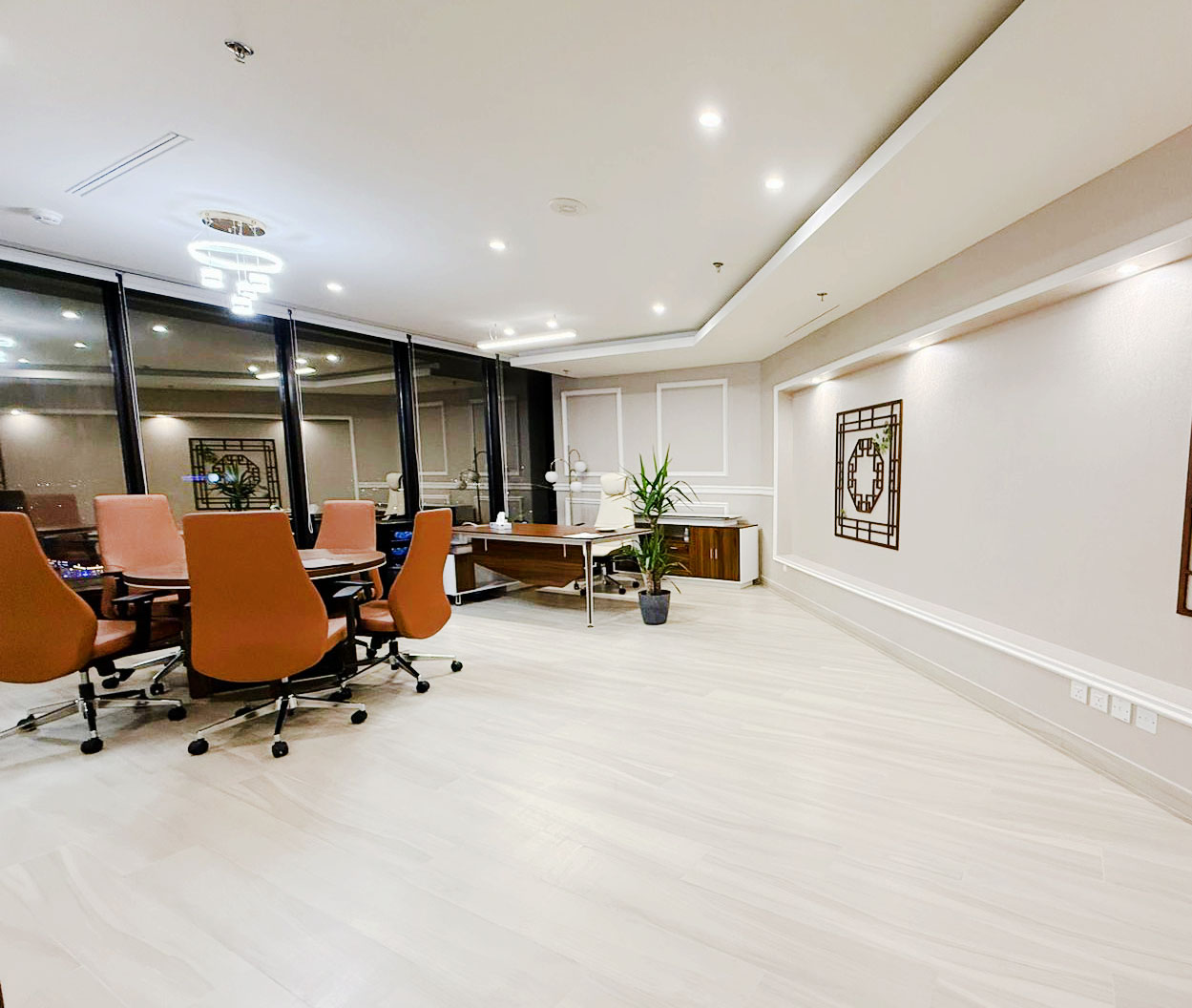Office fit-out Riyadh after renovation - Hanwha project completed workspace