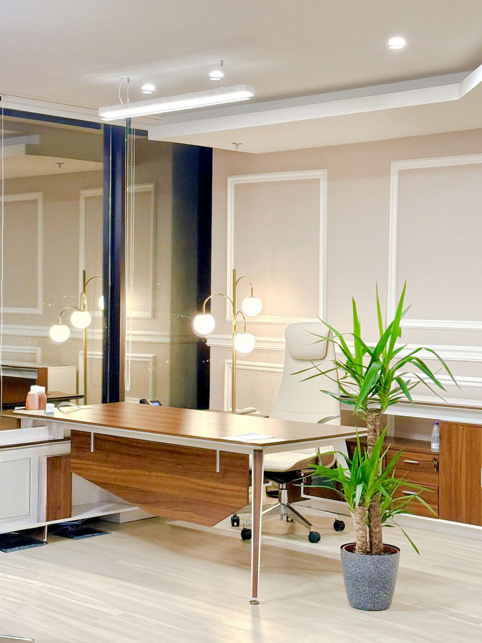 Office fit-out Riyadh reception area - Hanwha project